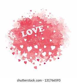  Paint splash. Vektorillustration, Aquarell-Hintergrund. Valentinplakat.