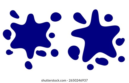 Pintar splash tipo molhado clip-art cor azul para ilustração infantil imprimível ou para uso digital