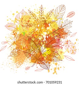 Paint splash and Herbstblätter