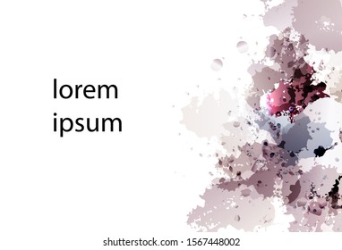 Paint splashes background for inscriptions - vector illustration. Pearl blots with a white background. Horizontal copyspace. For postcards, greetings, poster, flyer, banner, tag, interior design