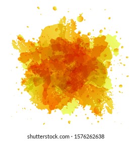 Paint splashes background for inscriptions - vector illustration. Yellow and orange blots. For postcards, greetings, poster, flyer, banner, tag, interior design