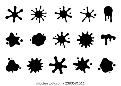 Paint Splashes Clipart Bundle. Contains 15 ink splash designs