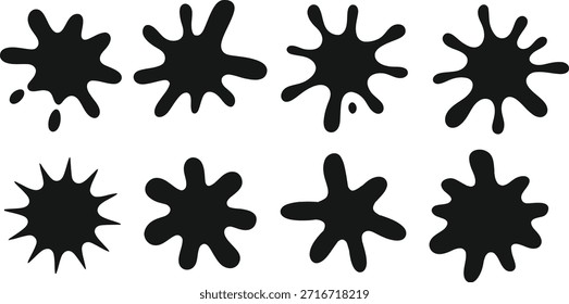  paint splashes forming a festive winter pattern with snowflake and star elements