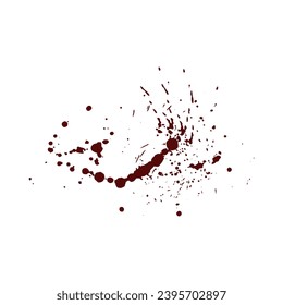 Paint splashes have different textures, their shape is random or ordered. They are located evenly or unevenly across the surface of a white background, and create a unique and interesting visual image