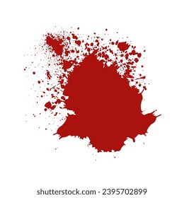 Paint splashes have different textures, their shape is random or ordered. They are located evenly or unevenly across the surface of a white background, and create a unique and interesting visual image