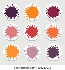 Paint splashes set for design use.Abstract vector illustration.
