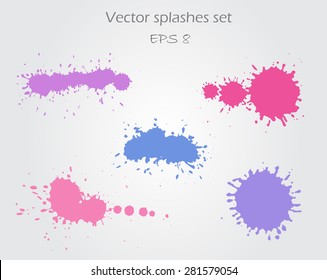 Paint splashes set for design use.Paint splatters.Abstract vector illustration. 