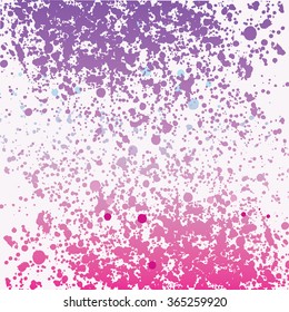 Paint splashes splatters abstract colorful vector background. Pink purple