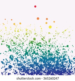 Paint splashes splatters abstract colorful vector background. Multicolor rainbow