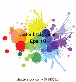 La pintura salpica salpicaduras splatters el fondo abstracto del vector colorido. Arcoiris multicolor