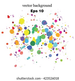 Paint splashes splatters abstract colorful vector background. Multicolored rainbow 