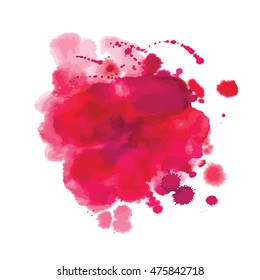 Paint splashes splatters abstract colorful vector background. Deep purple vinous color.