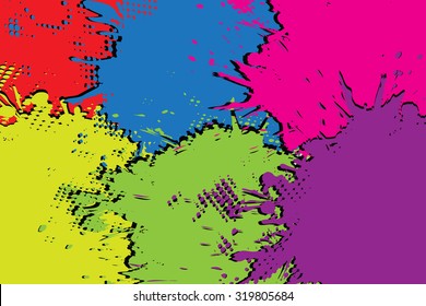 Paint splat background. Paint splashes pattern. Abstract vector illustration.