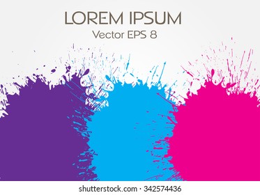 Paint splat background.Banner with paint splashes .Vector illustration.