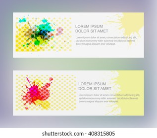 Paint splat banner.Paint splashes for design use.Vector illustration.
