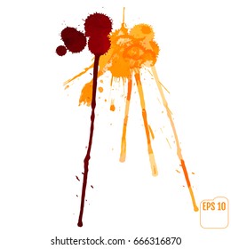 Paint splat with blood drop for design use. Abstract vector illustration.