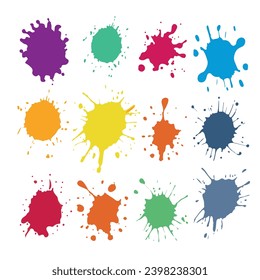 Paint splat. colorful ink spots vector illustration