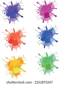 Conjunto de un vector de salpicaduras de color diferente 