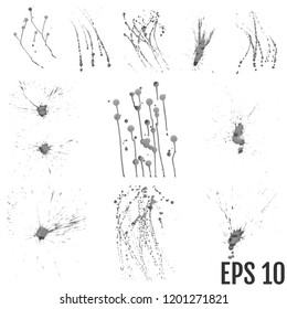 Paint splat set. Paint splashes set for design use. Abstract vector illustration.