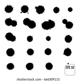 Paint splat set. Paint splashes set for design use. Abstract vector illustration.