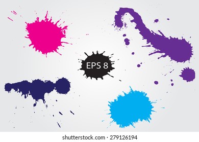 Paint splat set.Paint splashes for design use.Abstract vector illustration.
