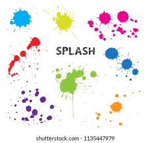 Paint splat set.Paint splashes set for design use.Vector.