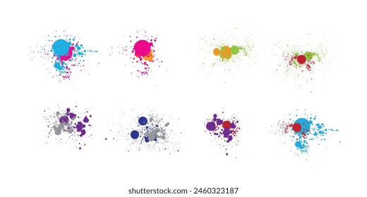 Paint splat set.Paint splashes set for design use.Abstract vector illustration.