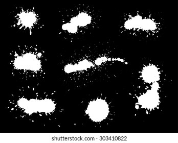 Paint splat set.Paint splashes set for design use.Abstract vector illustration.