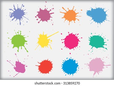 Paint splat set.Paint splashes set for design use.Abstract vector illustration.