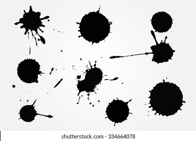 Paint splat set.Paint splashes set for design use.Abstract vector illustration.