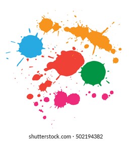 Paint splat set.Paint splashes set for design use.Abstract vector illustration.