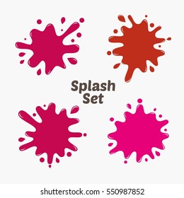 Paint splat set.Paint splashes set for design use.Abstract vector illustration.