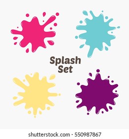 Paint Splat Set.Paint Splashes Set For Design Use.Abstract Vector Illustration.
