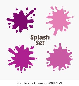 Paint splat set.Paint splashes set for design use.Abstract vector illustration.