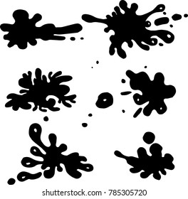 Paint  splat set.Paint splashes set for design use. Abstract vector illustration.
