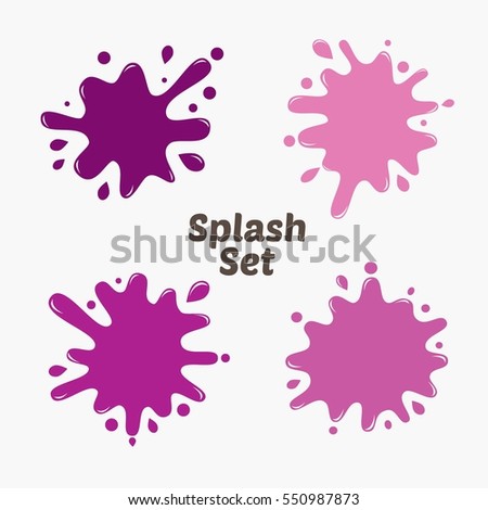 Paint splat set.Paint splashes set for design use.Abstract vector illustration.