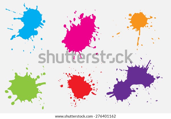 Paint splat set.Paint splashes set for\
design use.Abstract vector\
illustration.
