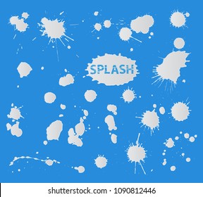 Paint splat set.Vector splashes for design use.