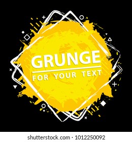 Paint splat. Vector abstract backgrounds with ink brush strokes and geometrical figure . Grunge border. Vector colorful paint splashes. Grunge frame with space for your text.
