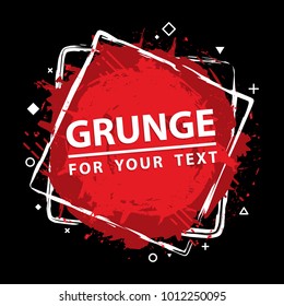 Paint splat. Vector abstract backgrounds with ink brush strokes and geometrical figure . Grunge border. Vector colorful paint splashes. Grunge frame with space for your text