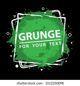 Paint splat. Vector abstract backgrounds with ink brush strokes and geometrical figure . Grunge border. Vector colorful paint splashes. Grunge frame with space for your text.