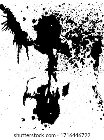 Paint splats blotch isolated on white background. Abstract grunge design element of distress texture. Vector blot