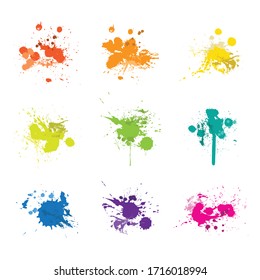 Paint splats isolated on white background