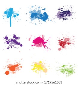 Paint splats isolated on white background