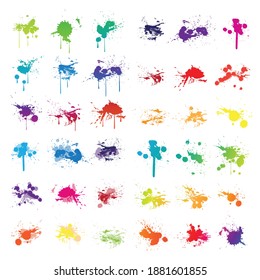 Paint splats isolated on white background