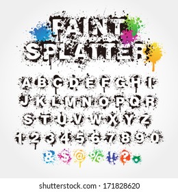 Paint Splatter Alphabet