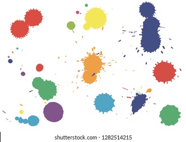 Paint splatter background. Black ink splash background, isolated on white. dirt splat, spray texture, watercolor dust drop. Vector illustration