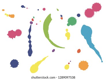 Paint splatter background. Black ink splash background, isolated on white. dirt splat, spray texture, watercolor dust drop. Vector illustration