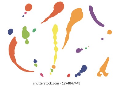 Paint splatter background. Black ink splash background, isolated on white. dirt splat, spray texture, watercolor dust drop. Vector illustration
