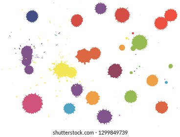 Paint splatter background. Black ink splash background, isolated on white. dirt splat, spray texture, watercolor dust drop. Vector illustration